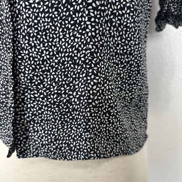 Other Stories Top Women Small EU 36 Coquette Black Ditzy Floral Milkmaid Cottage - Picture 7 of 16